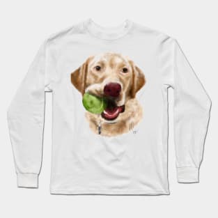 Yellow Lab With a Green Ball Long Sleeve T-Shirt